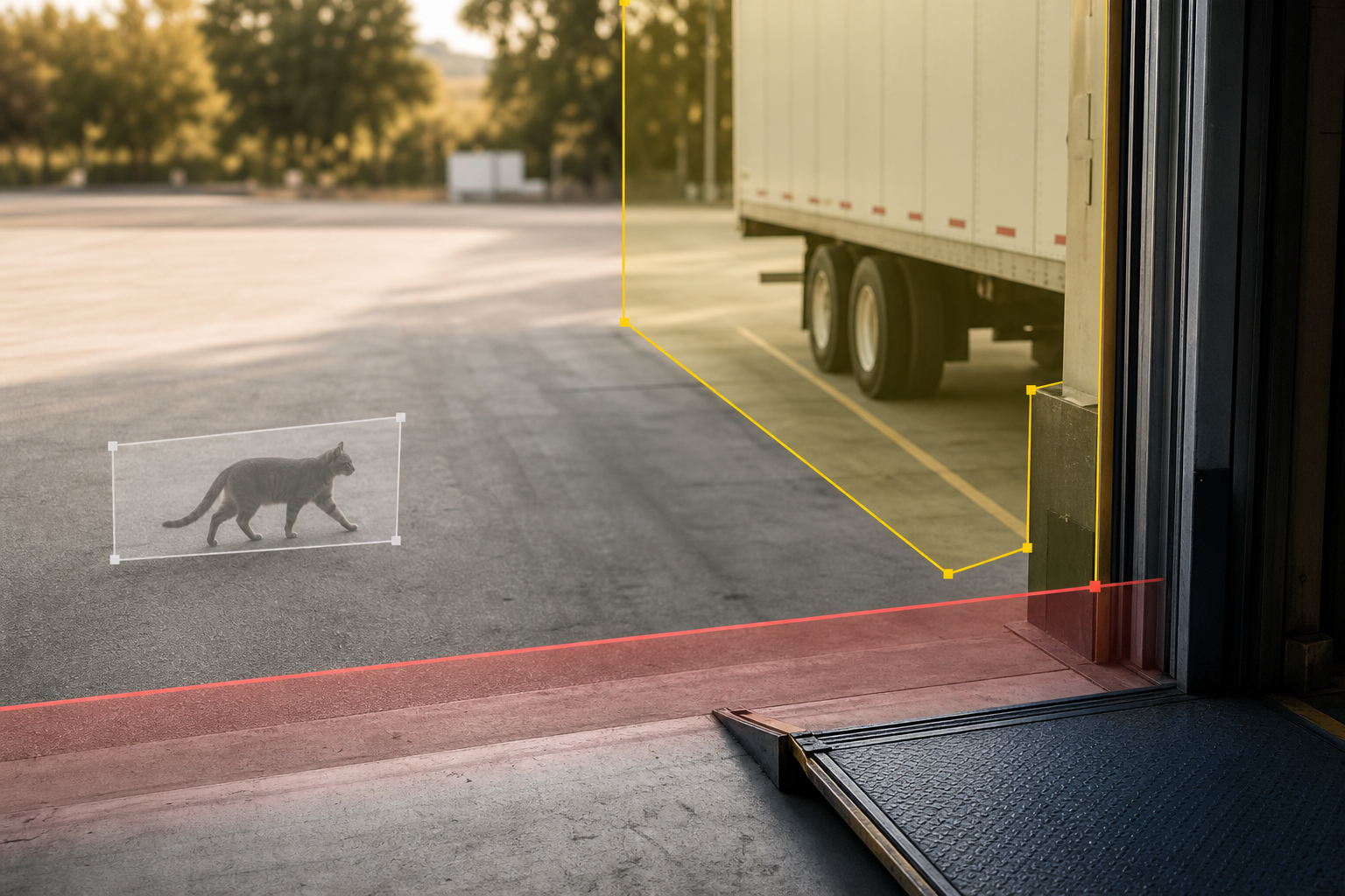 zone-based monitoring ignoring pets and headlights