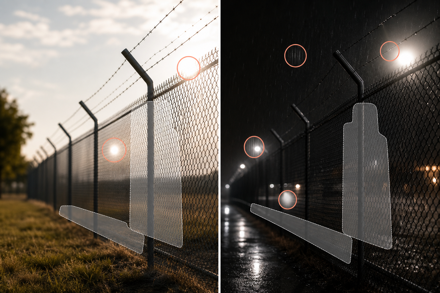 nighttime validation and glare testing for intrusion and perimeter breach detection