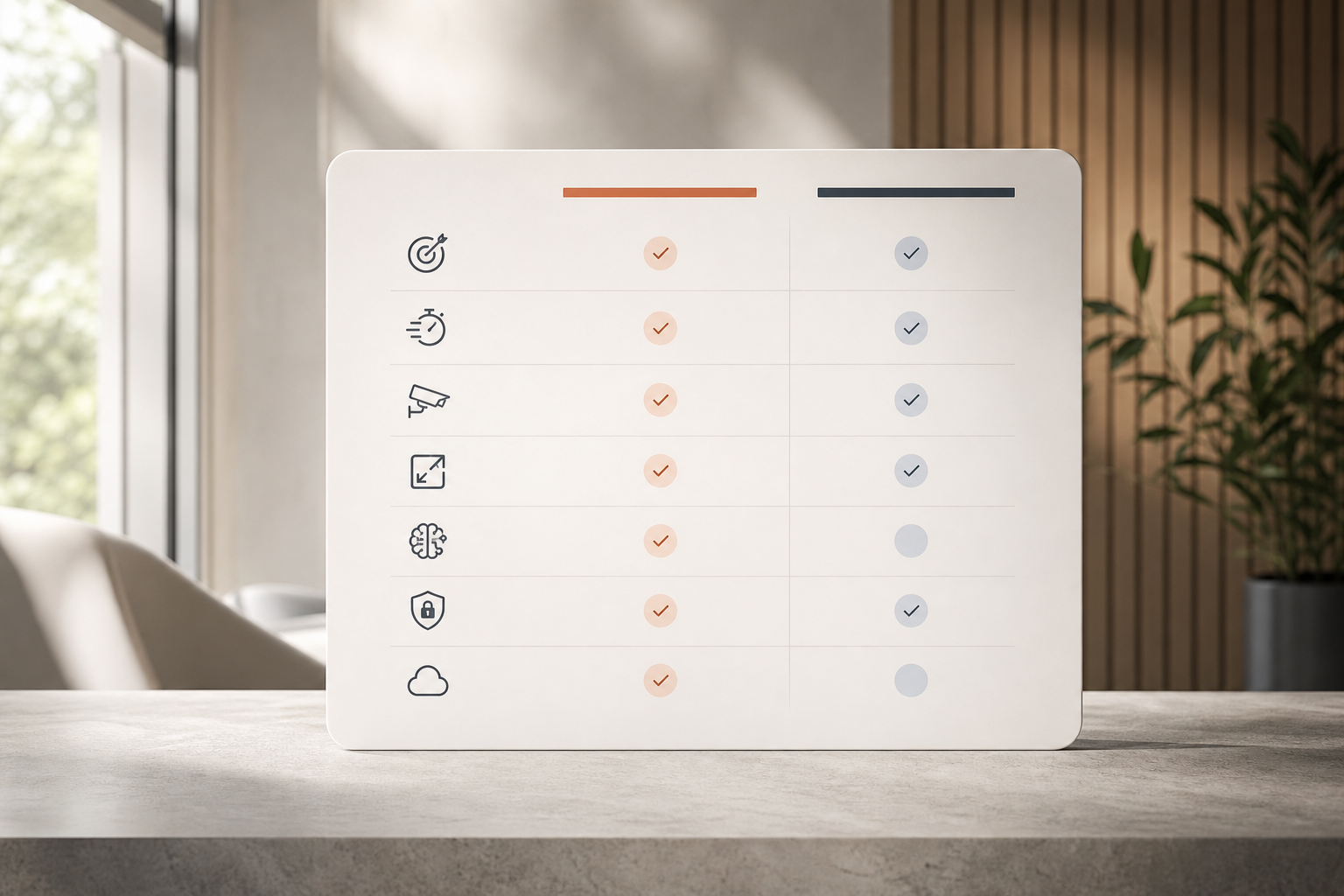 VideoraIQ vs Verkada fire and smoke detection comparison chart