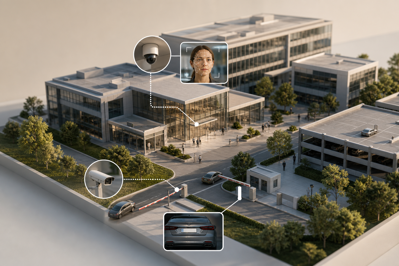 face recognition and license plate reading campus overview diagram