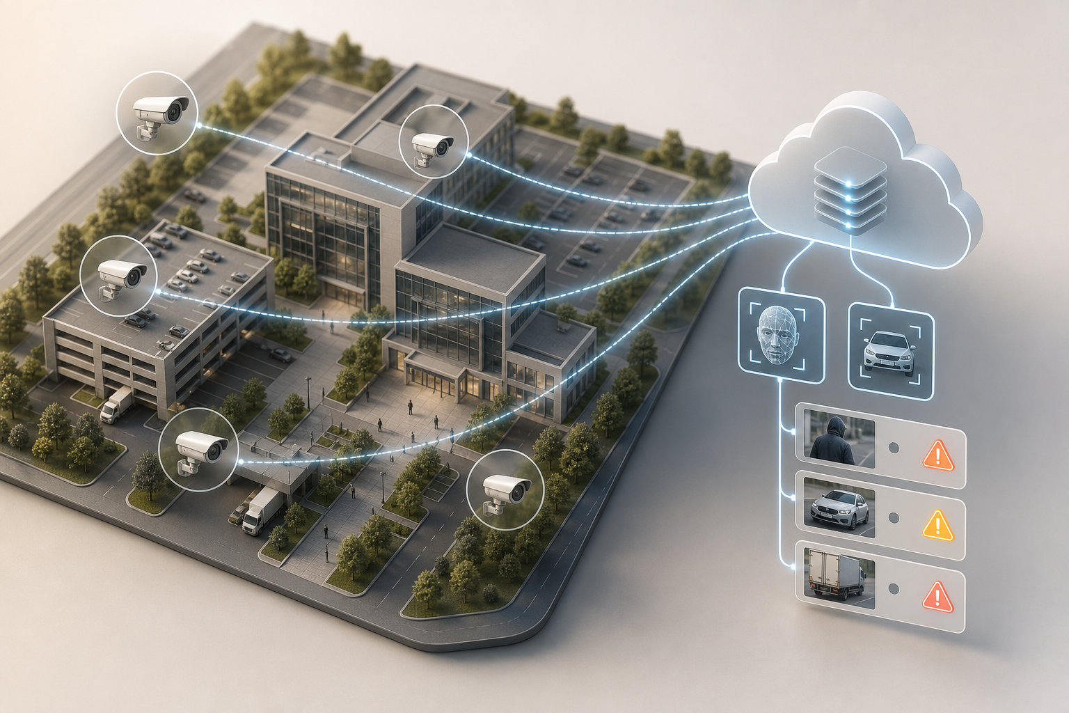 best face recognition and license plate reading campus workflow diagram