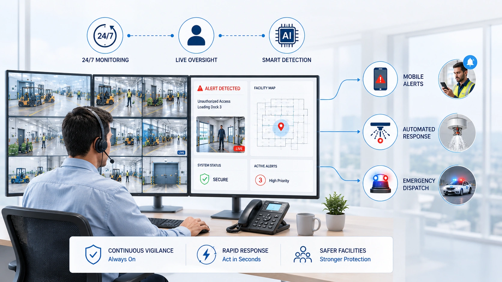 Why 24/7 Security Monitoring Matters maximizing-facility-safety-through-247-security-system-monitoring