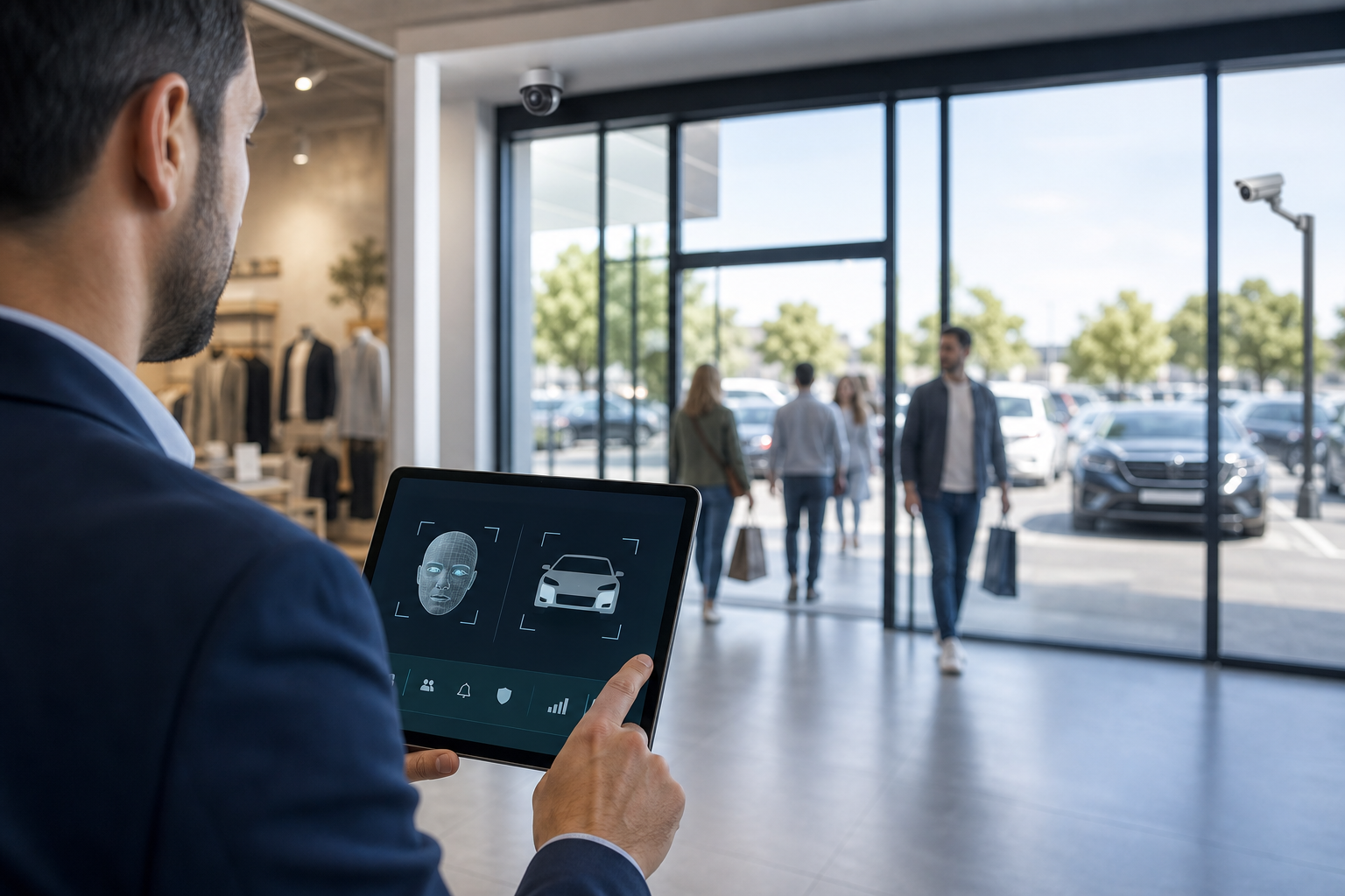 face recognition and license plate reading workflow diagram for retail