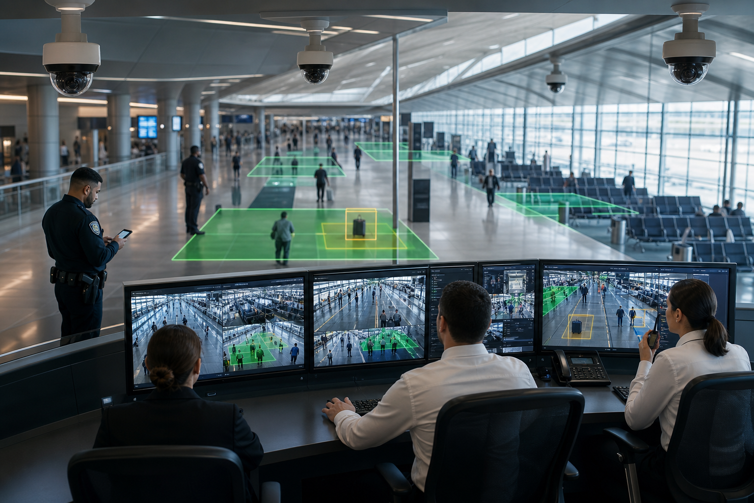 airport security architecture diagram for unattended baggage workflows