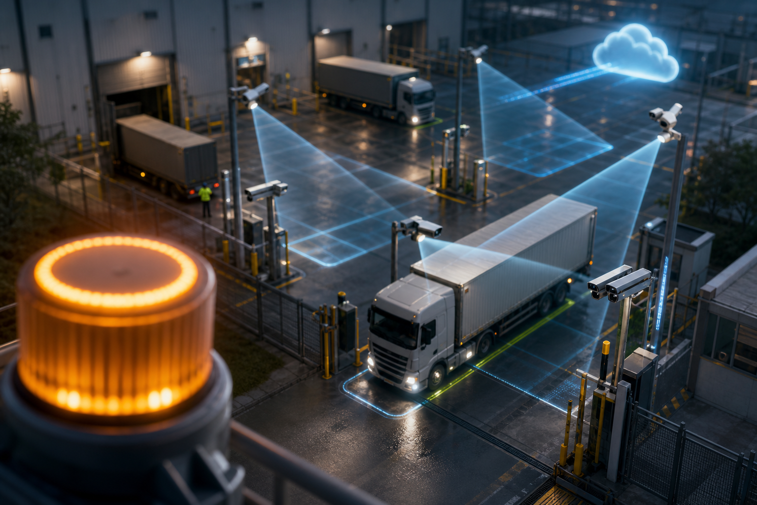 face recognition and license plate reading at a multi-gate loading dock