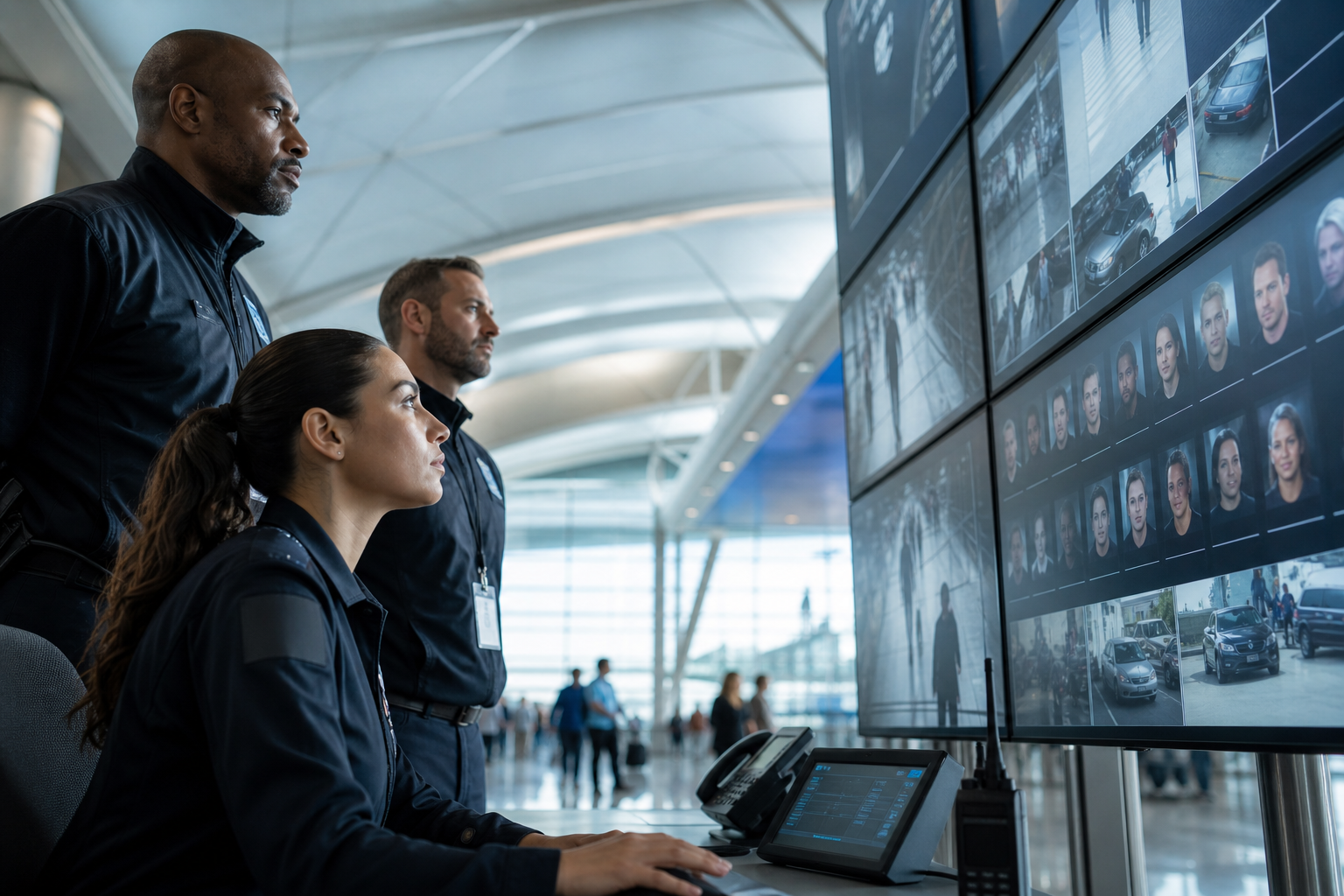 Infographic summary of accuracy, latency, compliance, and deployment steps for airports