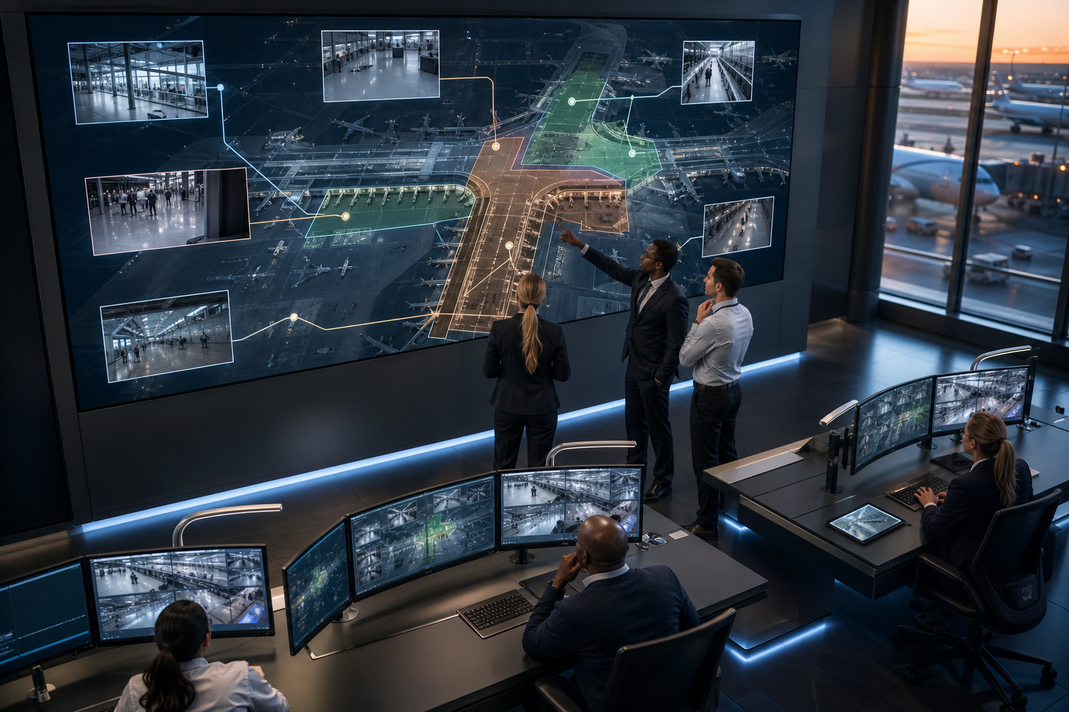 Step-by-step deployment flow for airport zones