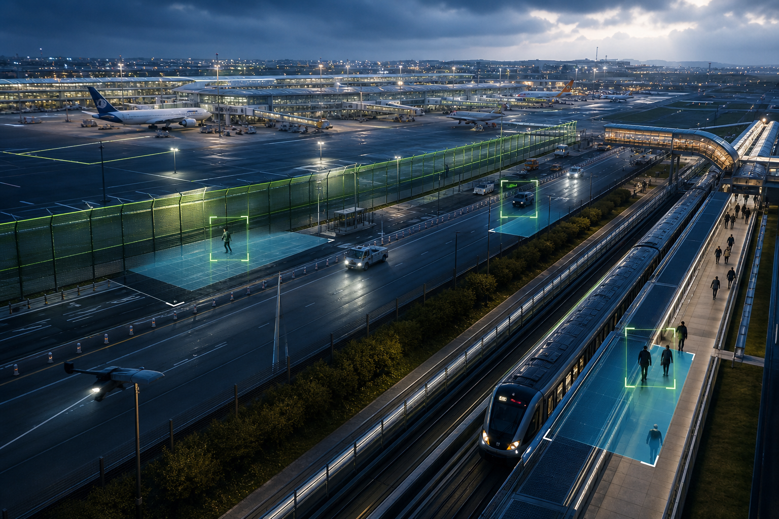 intrusion and perimeter breach detection layout for airports